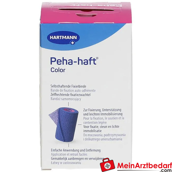 Peha-haft® Colour latex-free fixation bandage blue 8 cm x 4 m blue, 1 pc.