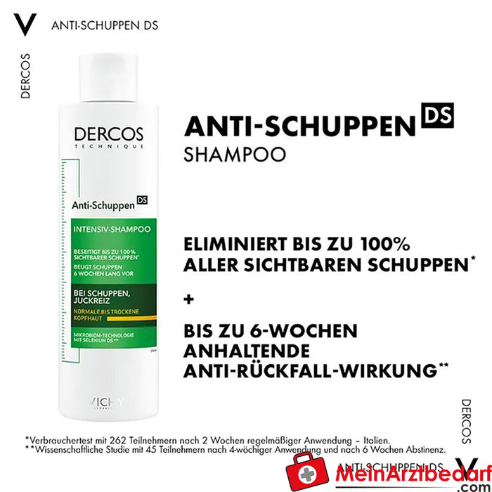 Shampooing antipelliculaire Vichy Dercos pour cuir chevelu normal à sec, 200ml