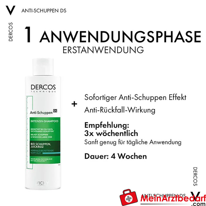 Vichy Dercos Anti-Schuppen Shampoo für normale bis fettige Kopfhaut, 200ml