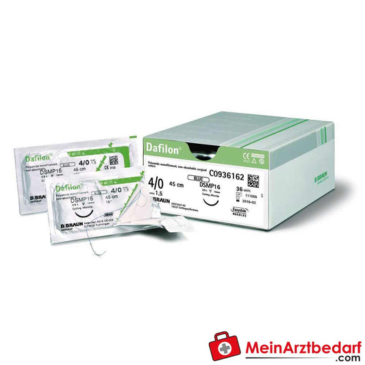 B. Braun Dafilon nicht resorbierbares Nahtmaterial (blau, 2, 2/0).