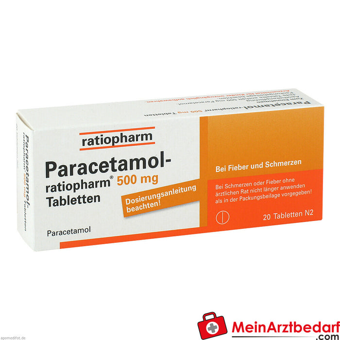 Paracétamol-ratiopharm 500mg, 20 pcs.