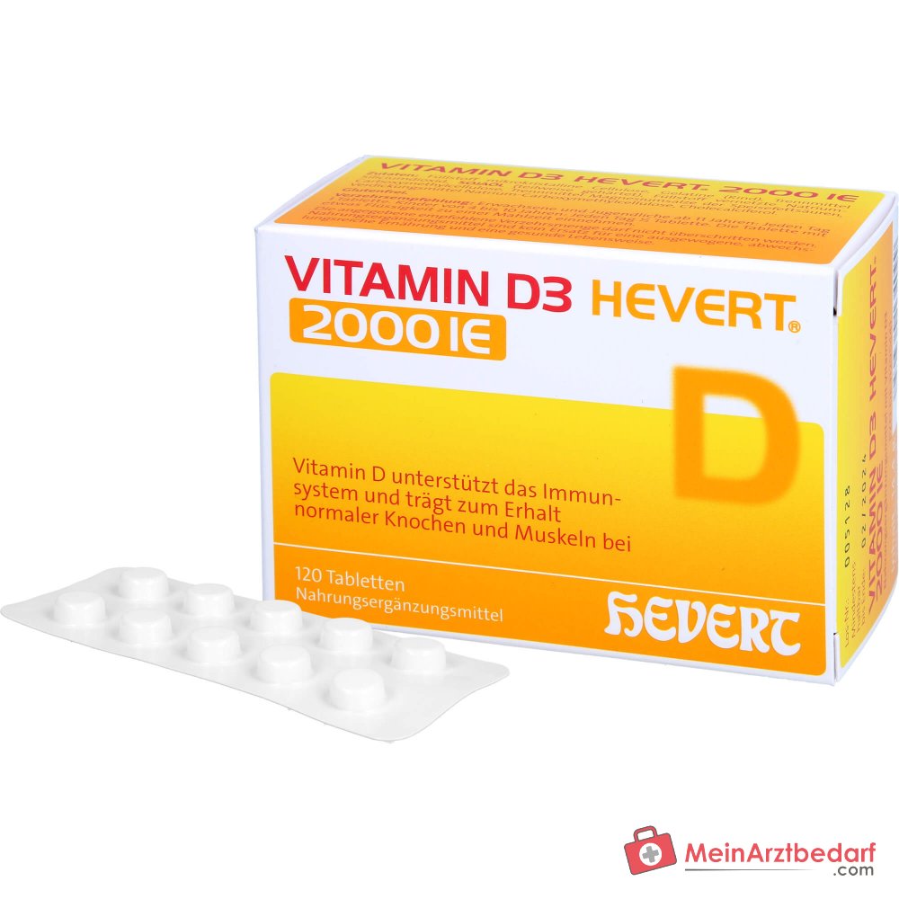 Hevert Vitamin D3 2000 IE Cholecalciferol Tabletten, 120 St.