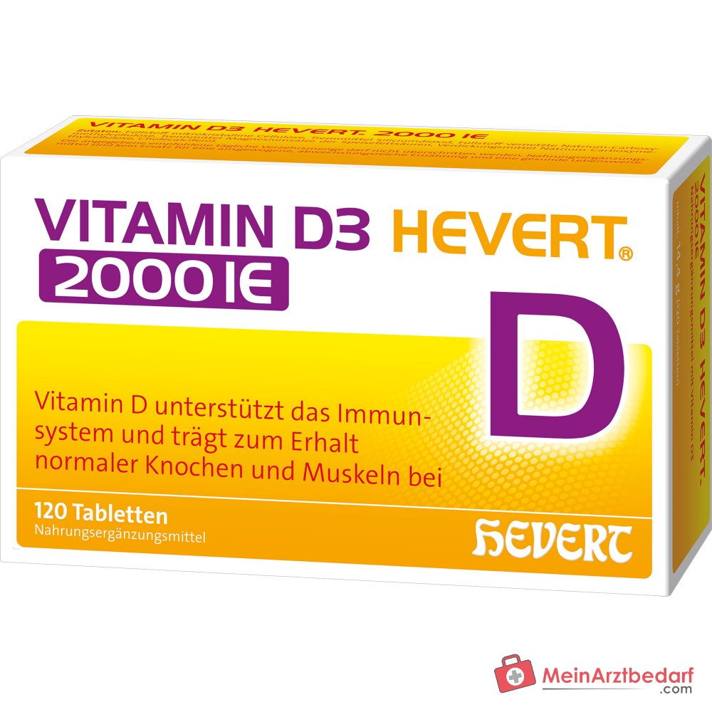 Hevert Vitamin D3 2000 IE Cholecalciferol Tabletten, 120 St.