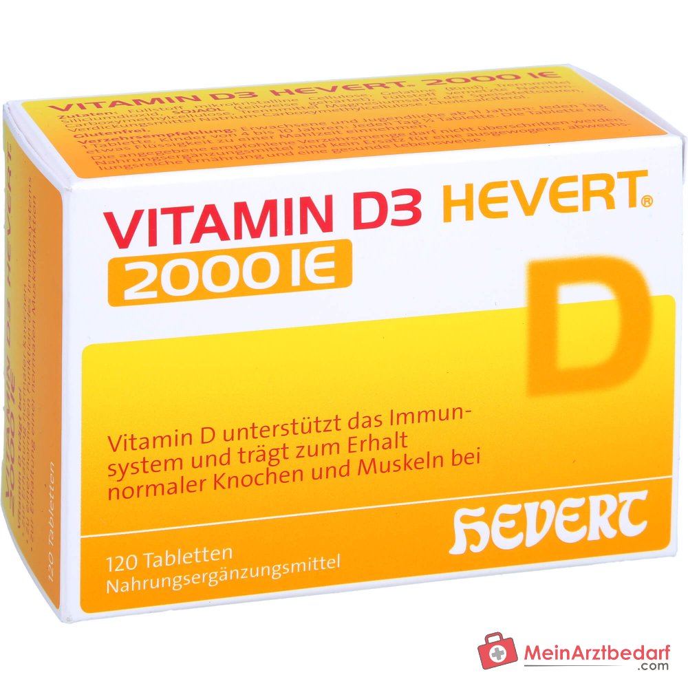 Hevert Vitamin D3 2000 IE Cholecalciferol Tabletten, 120 St.