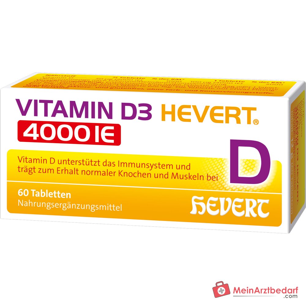 Hevert Vitamin D3 Cholecalciferol Tabletten 4000 IE, 60 St.