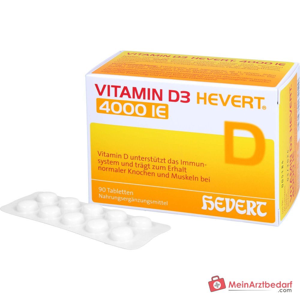 Hevert Vitamin D3 Cholecalciferol Tabletten 4000 IE, 90 St.