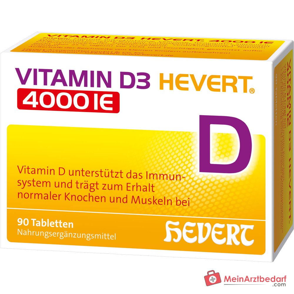 Hevert Vitamin D3 Cholecalciferol Tabletten 4000 IE, 90 St.