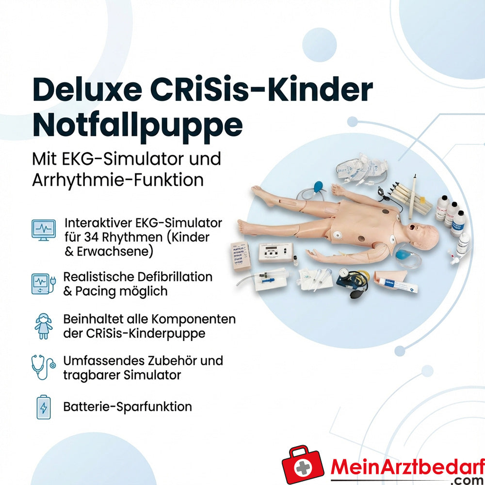 Erler Zimmer Maniquí de urgencias pediátricas CRiSis Deluxe con simulador de ECG
