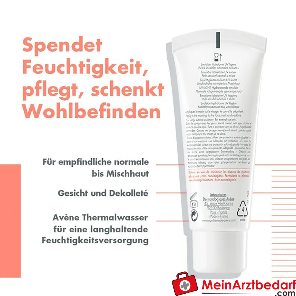 Avène Hydrance leichte UV Feuchtigkeitsemulsion bei Spannungsgefühlen und rauer Haut mit SPF 30, 40ml.