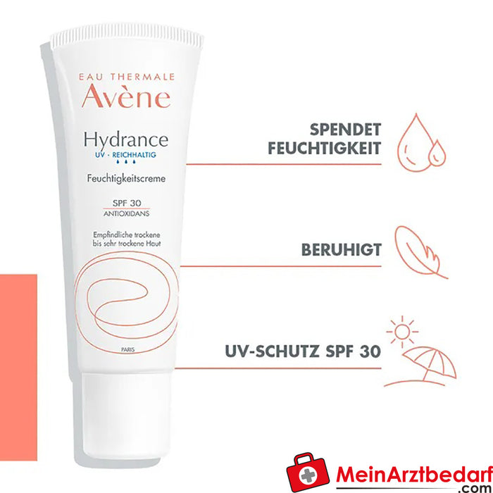 Avène Hydrance creme hidratante UV rico SPF 30 para uma hidratação intensiva da pele