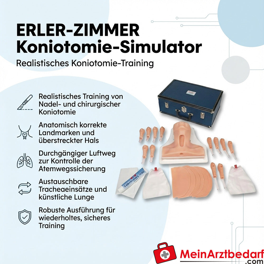 Symulator koniotomii Erler Zimmer, głowica treningowa do koniotomii igłowej i chirurgicznej