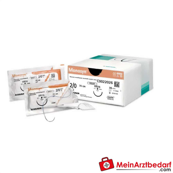 Sutures Monosyn® B. Braun, non colorées, USP 0 - 3/0