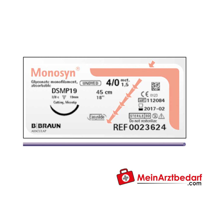 B. Braun Monosyn® sütür materyali, menekşe rengi, USP 4/0