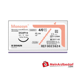 B. Braun Monosyn Nahtmaterial, violett, USP 4/0.