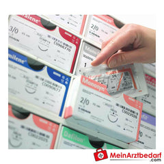 B. Braun Monosyn Nahtmaterial, violett, USP 5/0, 6/0, 7/0.