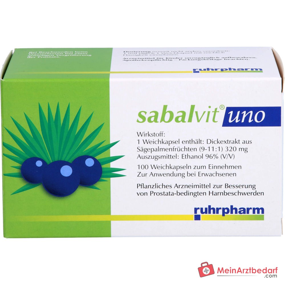 Ruhrpharm Sabalvit Uno Sägepalmenfrüchte-Dickextrakt Weichkapseln, 40 St.