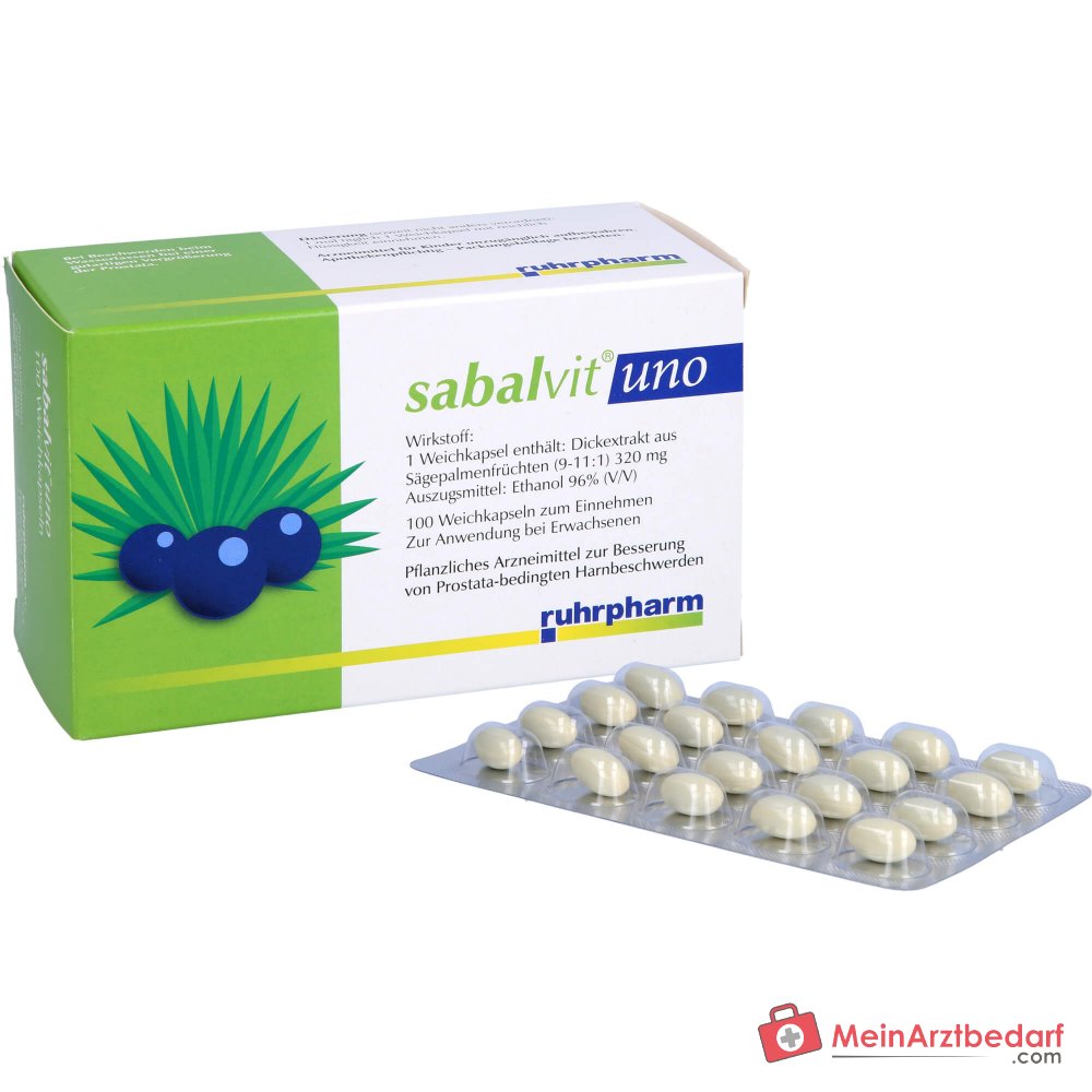 Ruhrpharm Sabalvit Uno Sägepalmenfrüchte-Dickextrakt Weichkapseln, 40 St.
