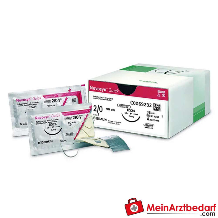 Sutures Novosyn® Quick de B. Braun, non colorées, USP 4/0 - 6/0