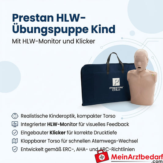 Prestan HLW-Übungspuppe Kind mit HLW-Monitor und Klicker