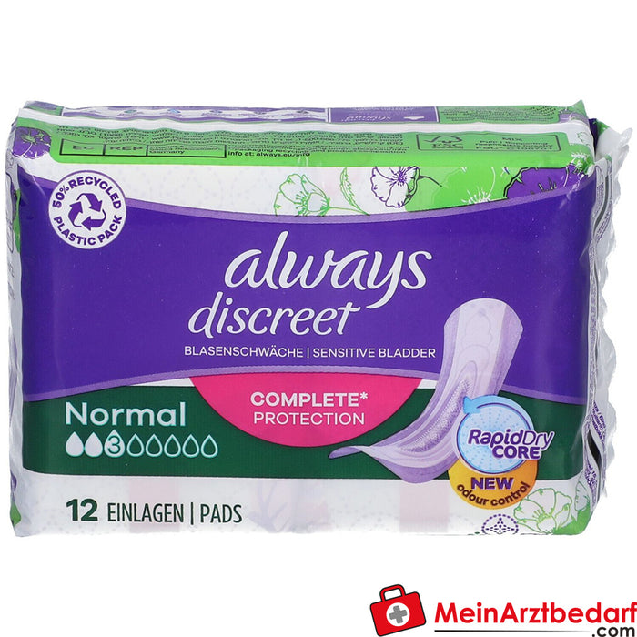 absorbentes incontinencia siempre discretos normal