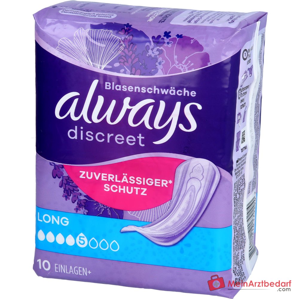 Always Discreet incontinentie-inleggers+ Lang extra lang, dun