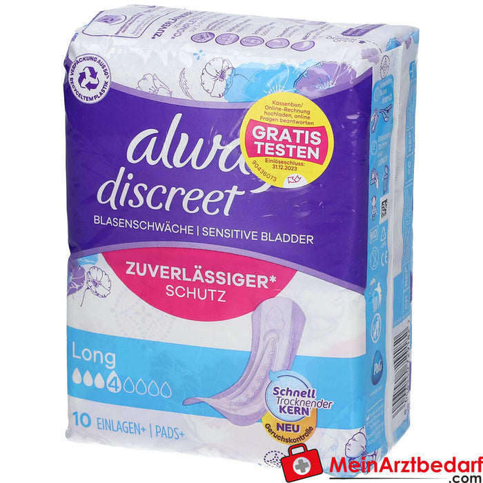 absorbentes incontinencia always discreet+ largo