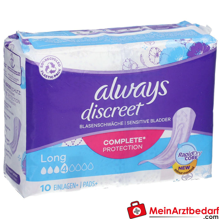 always discreet incontinence pads+ long