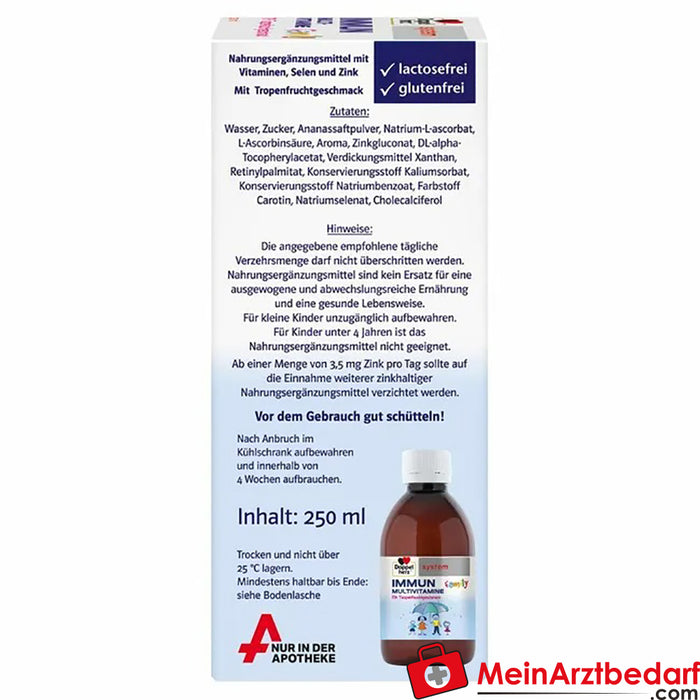 Doppelherz® sistema IMMUN Multivitaminas família, 250ml