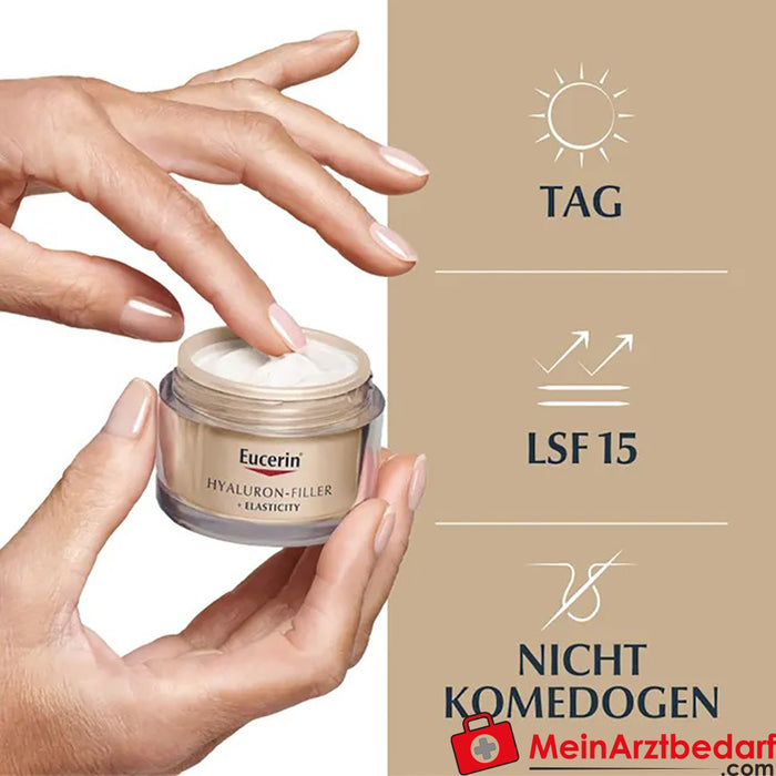 Eucerin® HYALURON-FILLER + ELASTICITY Gündüz Bakım SPF 15 - Yaşlılık lekelerine karşı yaşlanma karşıtı krem, 50ml