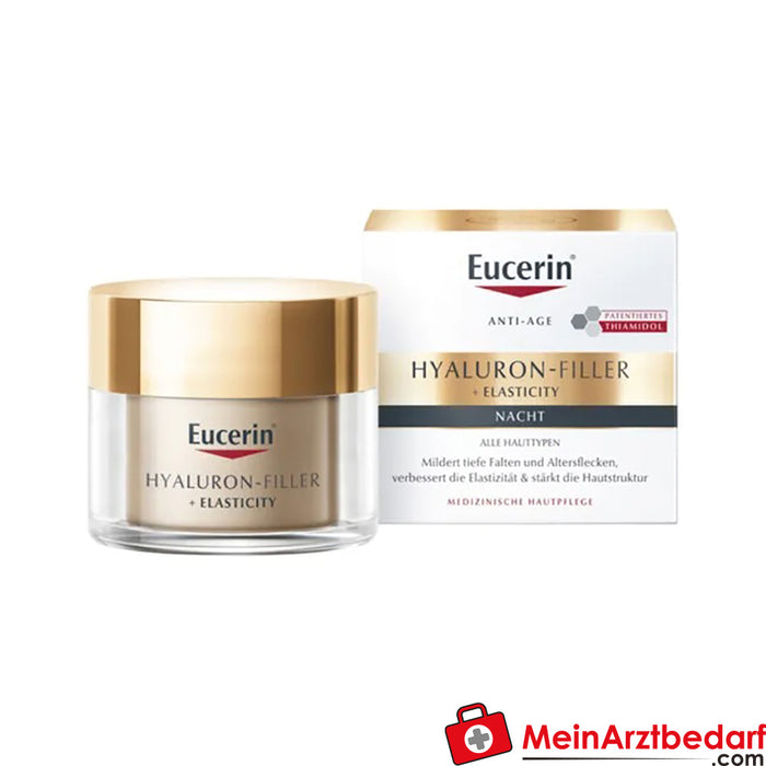 Eucerin® HYALURON-FILLER + ELASTICITY pielęgnacja na noc - przeciwstarzeniowy krem do twarzy wygładzający skórę - krem przeciwzmarszczkowy przeciw plamom starczym