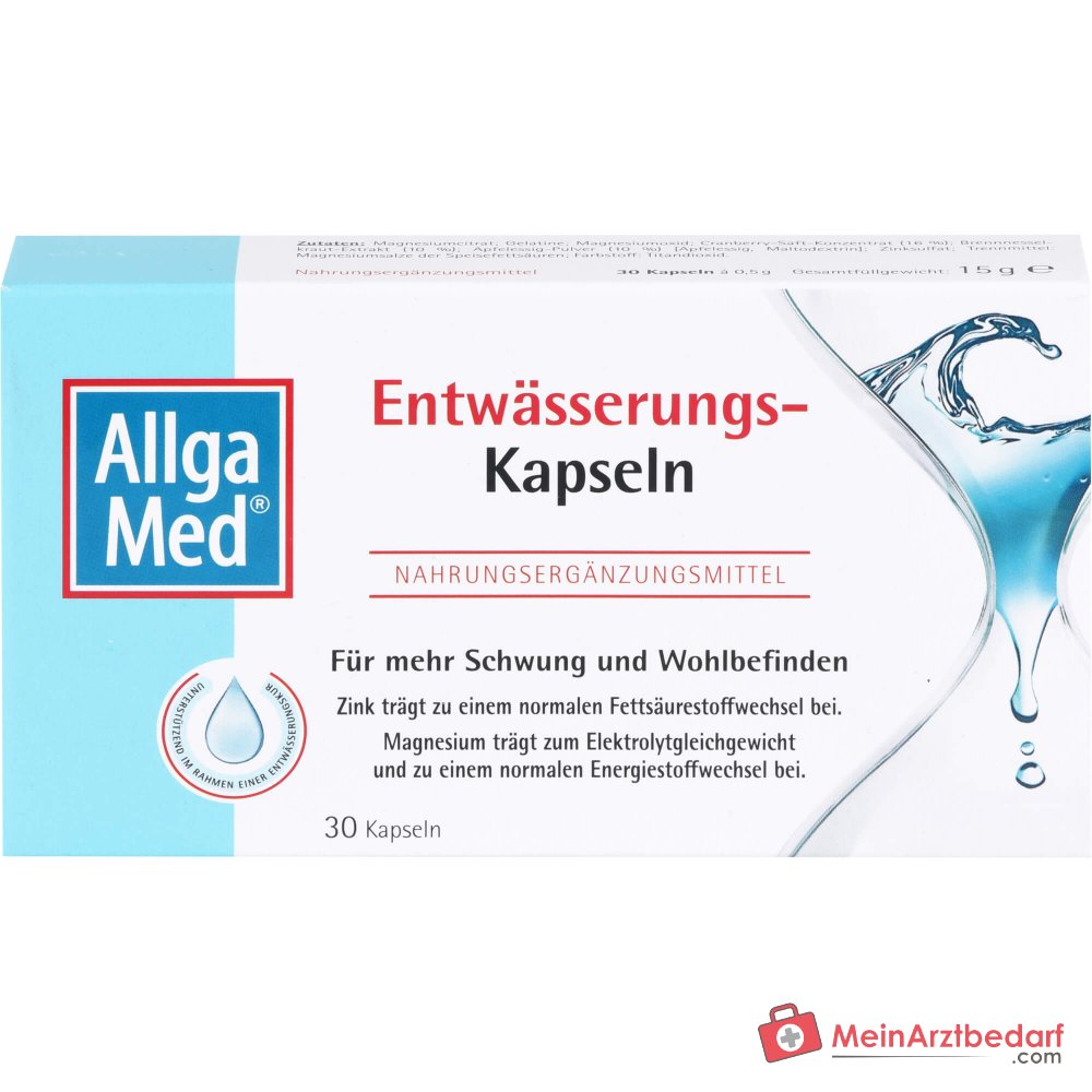 Dr. Theiss Allga Med Entwässerungs-Kapseln Zink / Cranberry / Brennnessel / Apfelessig Kapseln, 30 St..