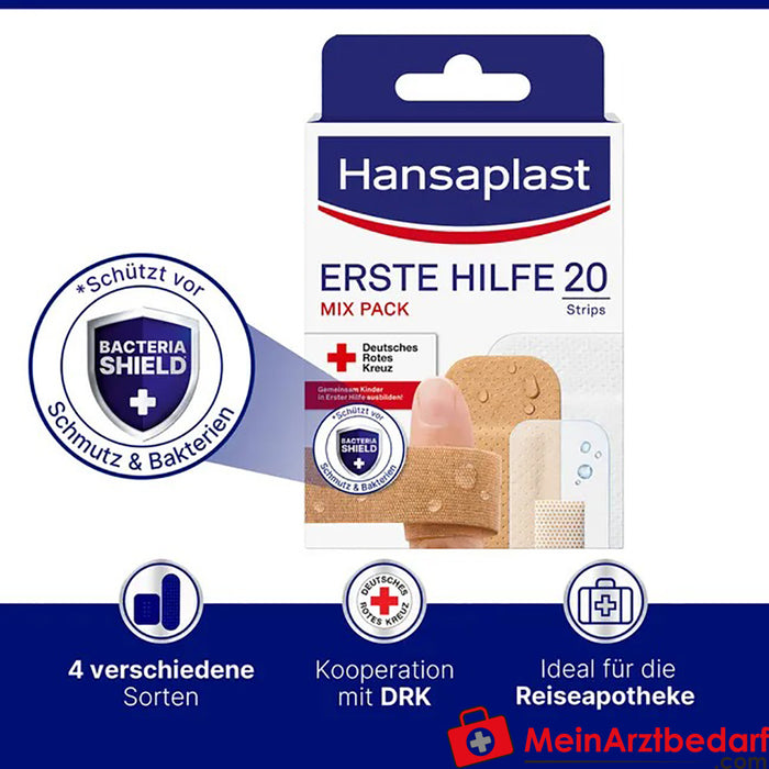 Hansaplast Eerste Hulp pleisters Mengstrips, 20 stuks.
