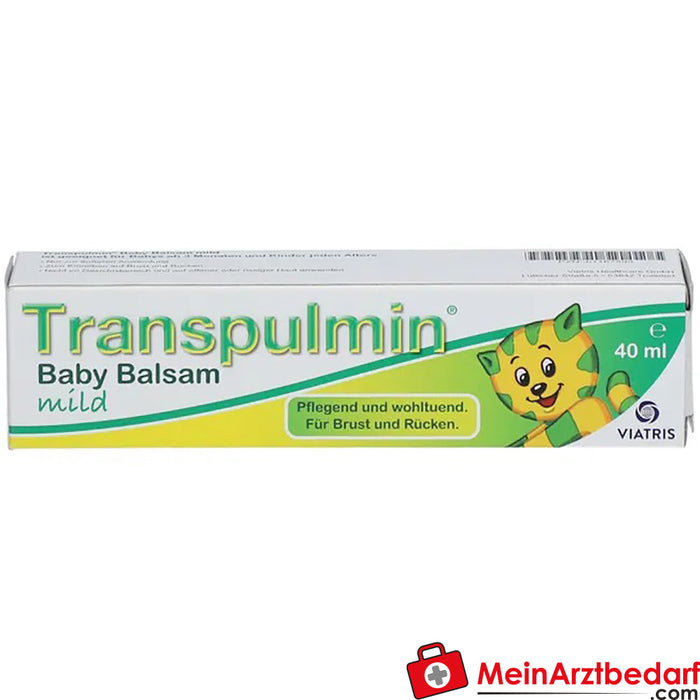 Transpulmin Baby Balm mild: 3 aylıktan itibaren çocuklar için yatıştırıcı soğuk balsamı, 40ml