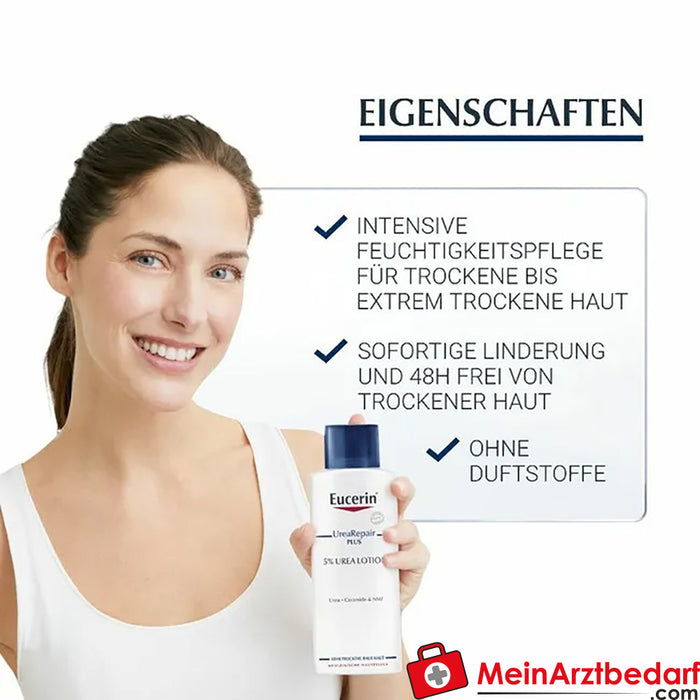 Eucerin® UreaRepair PLUS Lotion 5%|48h intensive Pflege für trockene bis sehr trockene Haut, 250ml