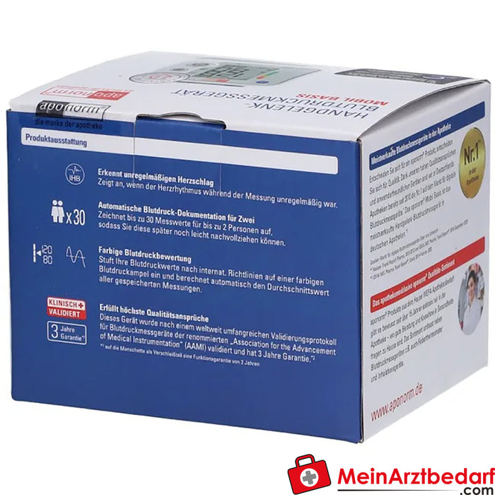 aponorm® Mobil Basis bilekten kan basıncı monitörü, 1 adet.