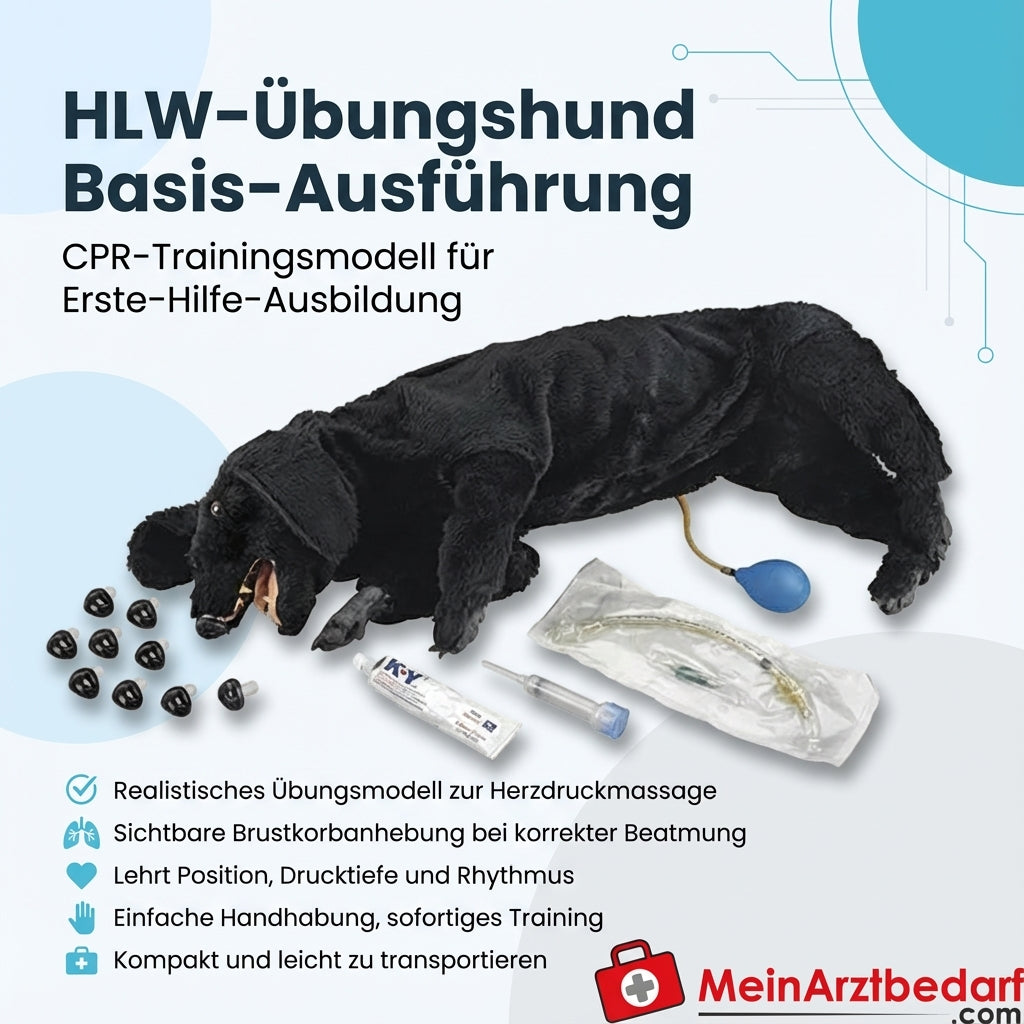 Erler Zimmer reanimatietraining hond basisversie reanimatietrainingsmodel, 10 neusstukken, 3 longen