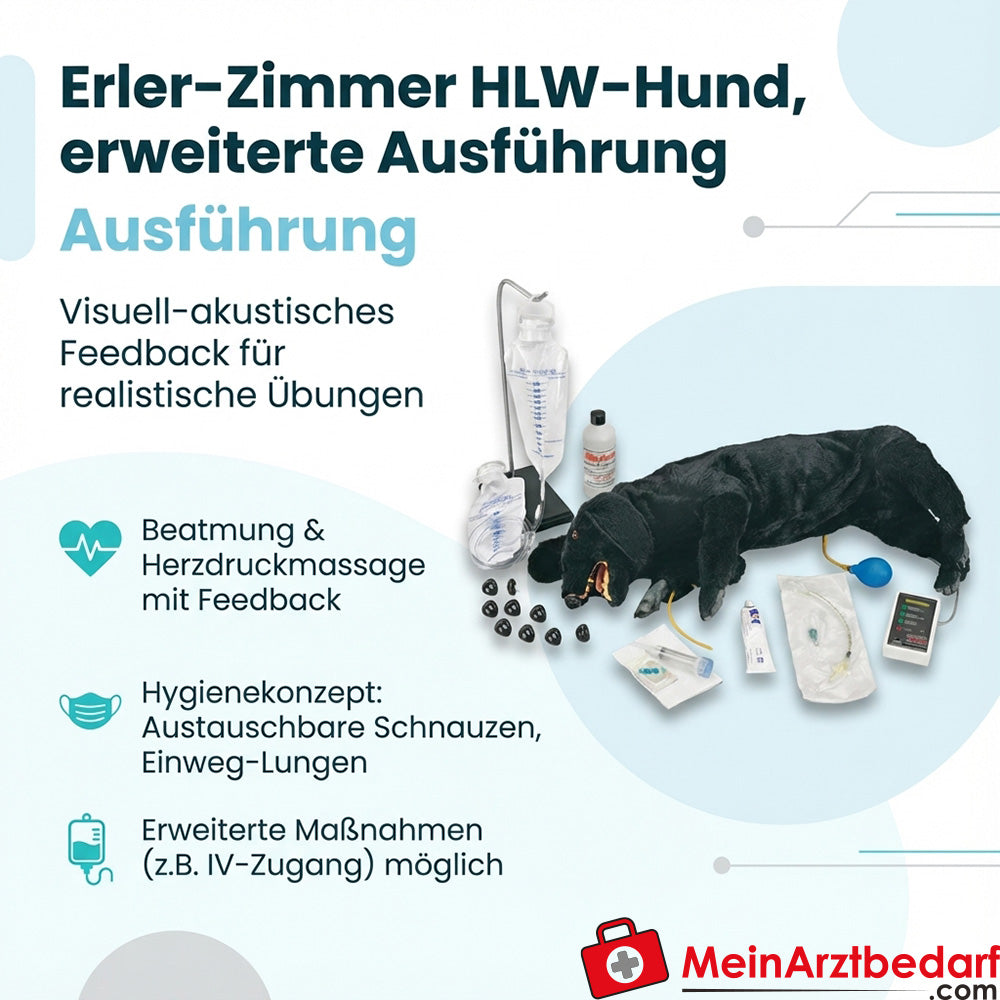 Erler Zimmer CPR perro versión extendida con retroalimentación visual-acústica y bozales intercambiables