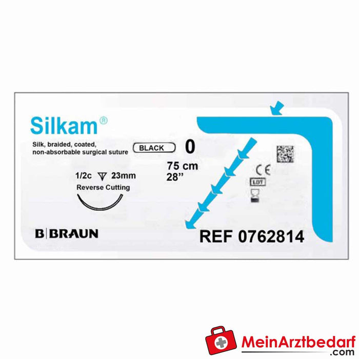 Szew B. Braun Silkam® (czarny) - USP 4 - 8/0