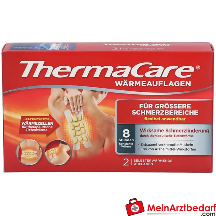 Almofadas térmicas ThermaCare®|para áreas de dor maiores, 2 unidades.