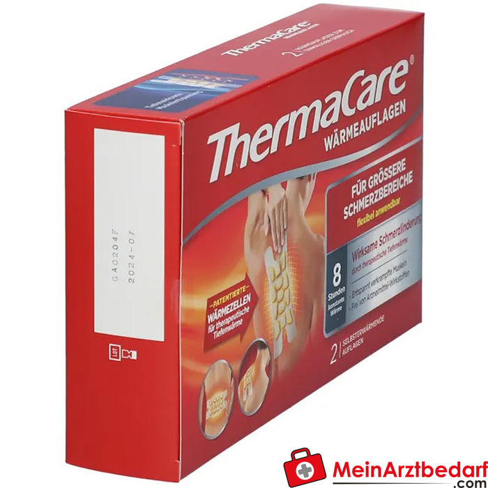 Almofadas térmicas ThermaCare®|para áreas de dor maiores, 2 unidades.