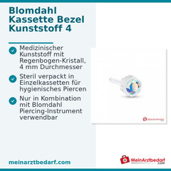 Blomdahl Erstohrstecker Bezel Kunststoff Regenbogen, 4 mm, 10 Stk..