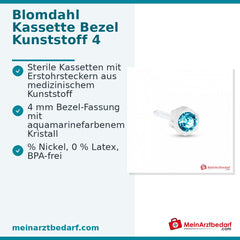 Blomdahl Erstohrstecker Bezel Kunststoff Aquamarine, 4 mm, 10 Stk..