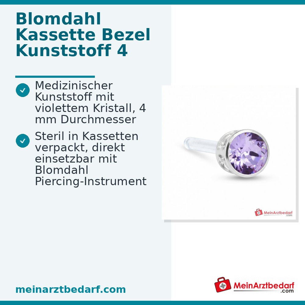 Blomdahl Erstohrstecker Bezel Kunststoff violett, 4 mm, 10 Stk..