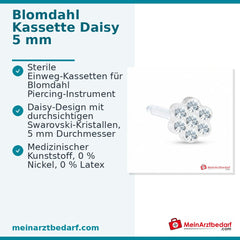 Blomdahl Erstohrstecker Daisy Kunststoff durchsichtig, 5 mm, 10 Stk..