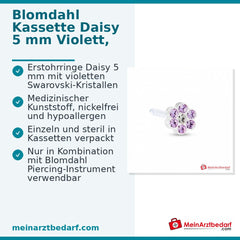 Blomdahl Erstohrstecker Daisy Kunststoff violett, 5 mm, 10 Stk..