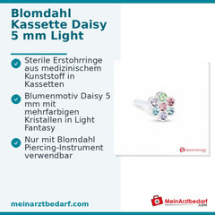 Blomdahl Erstohrstecker Daisy Kunststoff Light Fantasy, 5 mm, 10 Stk..