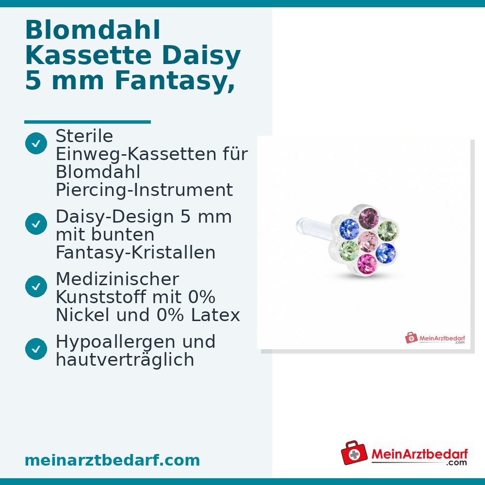 Blomdahl Erstohrstecker Daisy Kunststoff Fantasy, 5 mm, 10 Stk..