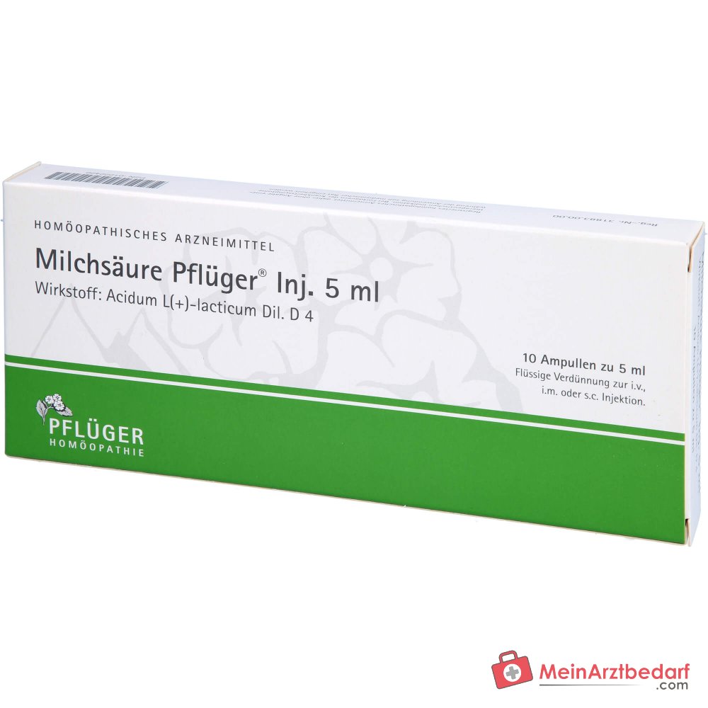 Pflüger Milchsäure (Acidum sarcolacticum D4) Injektionsampullen 5 ml 10 Stück