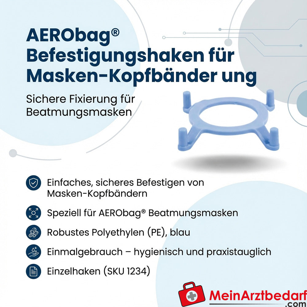 AERObag Befestigungshaken Masken-Kopfbänderung Polyethylen blau Einmalgebrauch