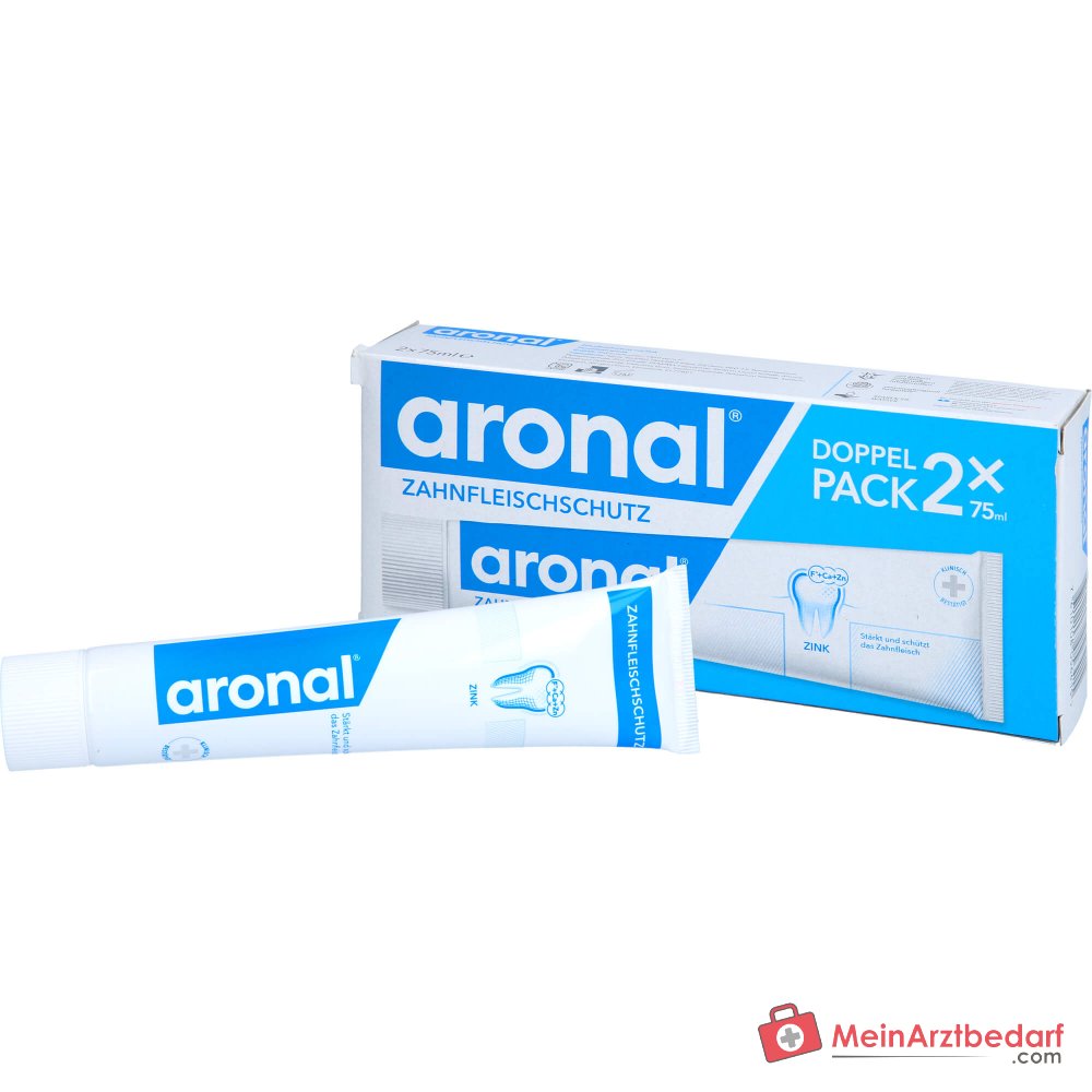 aronal Zahnfleischschutz Zahnpasta mit Zink, 2x75 ml.
